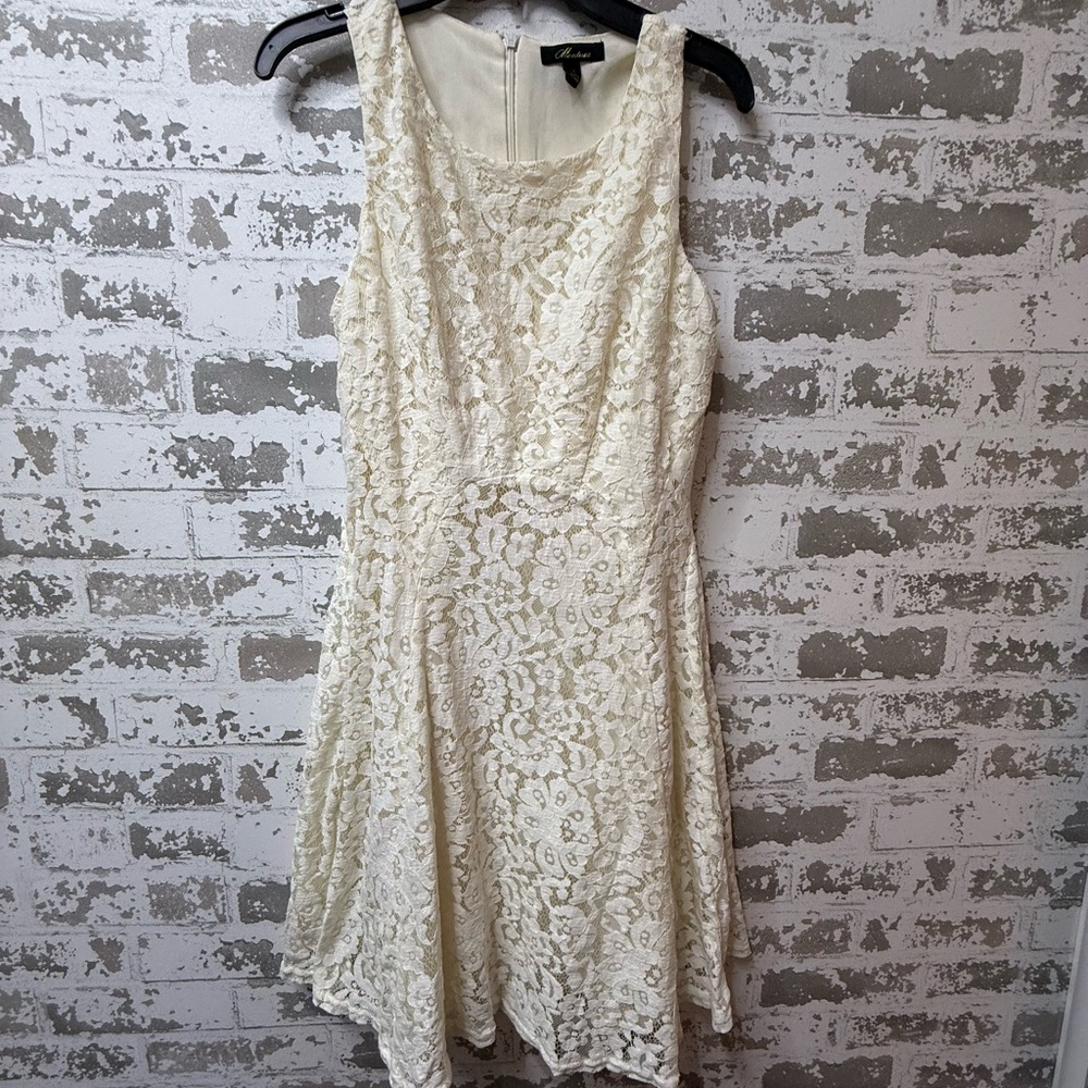 Monteau Cream Lace Mini Dress